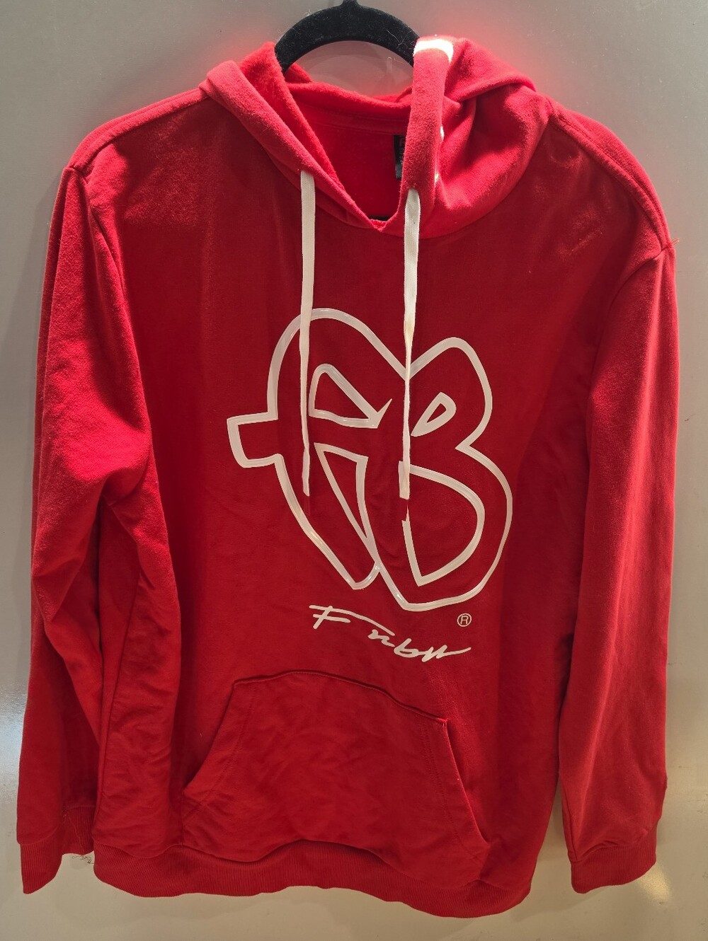 Men's Red FUBU Hoodie Size L Y2K streetwear Vintage